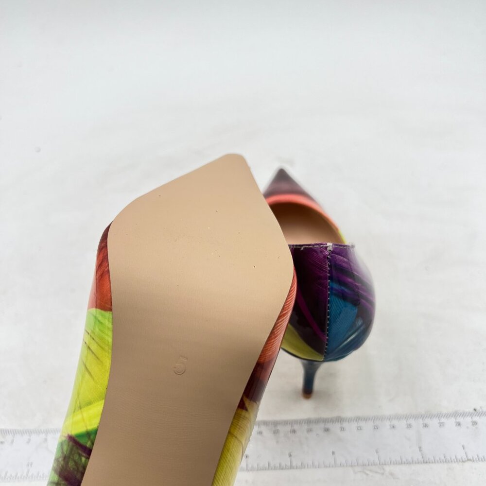 Ydn Print Feather Pointed Closed Toe Stilettos He… - image 6